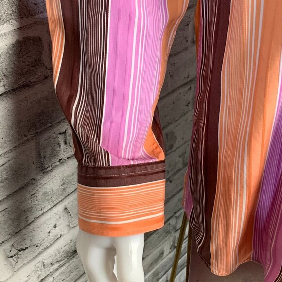 Jack Lipson Sport Casual Striped Print Flip Cuff Shirt - Picture 5 of 13